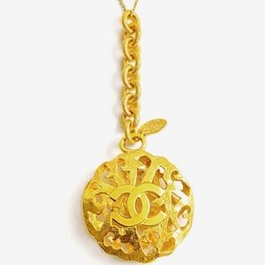 Chanel Gold-plated Caged Medallion CC Large Pendant